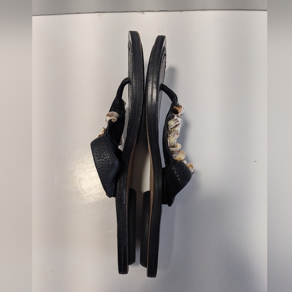 Sam Edelman Black Sandals with Shell Accents Leather Uppers Size 6 - Picture 5 of 8